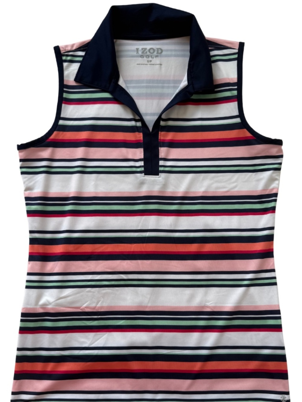 IZOD Golf Women's Sleeveless Striped Polo Shirt - Size S